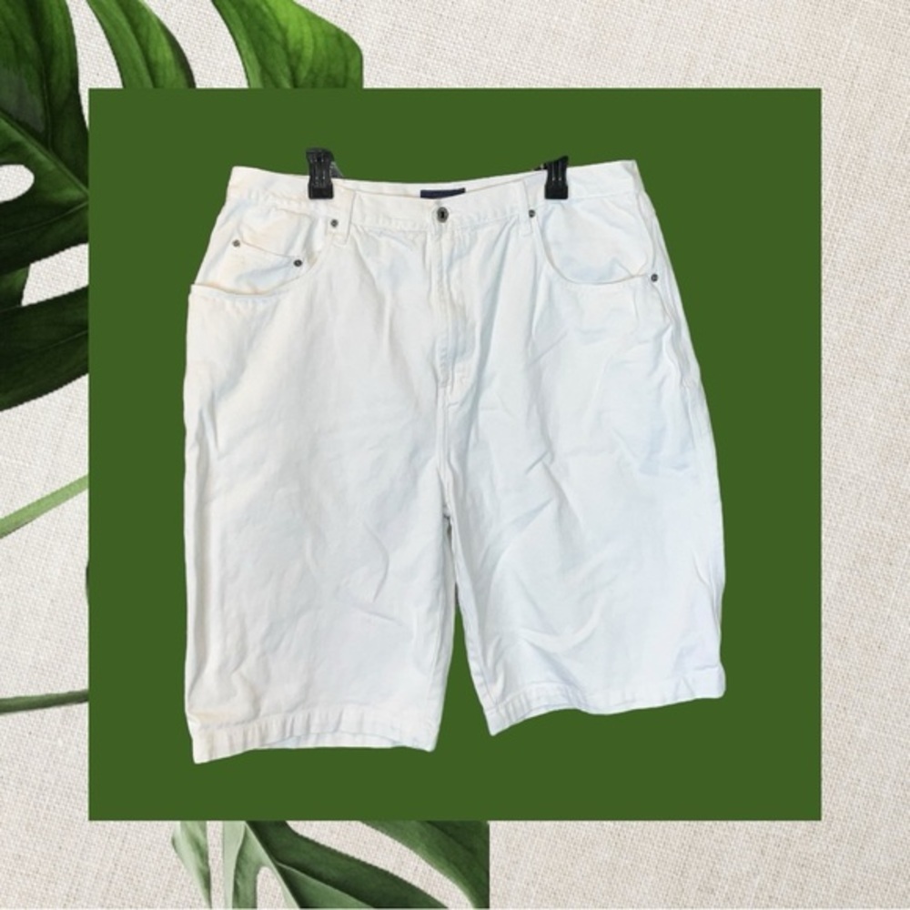 Utility White Jean Long Walking Bermuda Shorts Men Size 40